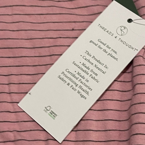 Threads for thought nwt pink stripe short sleeve polo - Picture 5 of 9